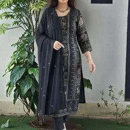 SZN Women Printed Regular Kurta with Trousers & With Dupatta-picture-12