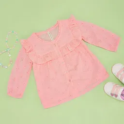 Pantaloons Baby Girls Self Design Round Neck Cotton Top-picture-28