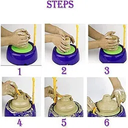 nishchal Electric Battery Operated Pottery Wheel Set Clay Pot Making Machine Game POT_13 image 5