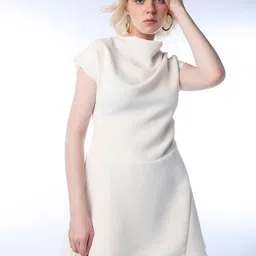 ONLY Women Cowl Neck A-Line Mini Dress-image-63