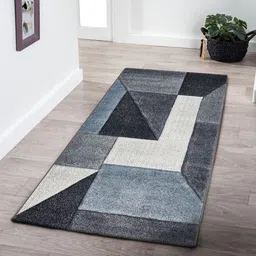 OBSESSIONS Blue & Grey Geometric Print Anti-Static Floor Runner-picture-17