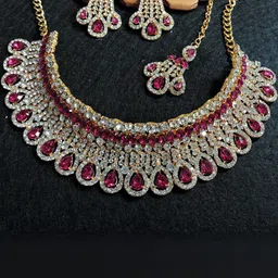VATSALYA creation Alloy Gold- plated Multicolor Jewellery Set-picture-34