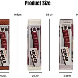 cpm Cutest Chocolate Shaped Eraser for kids Birthday Return Gift White, Dark Brown Non-Toxic Eraser image 2
