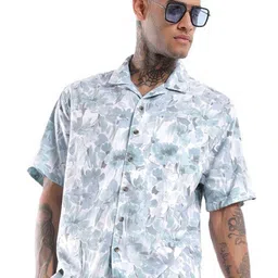 WROGN Men Cuban Collar Floral Printed Casual Shirt image 2