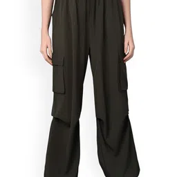 MULTIWA Women Relaxed High-Rise Cargo Styles Parachute Trousers-picture-26