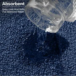 enera Blue Cotton Reversible Bath Mat image 2