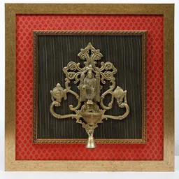 Exotic India Gold toned & Brown Textured Wooden Framed Wall Decor Hangings-picture-10