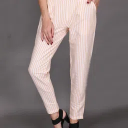 Pittra4ever Women Comfort Striped Mid-Rise Regular Fit Pleated Regular Trousers-picture-39