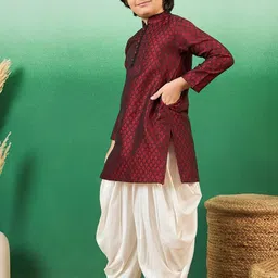 Sangria Boys Woven Design Kurta image 4