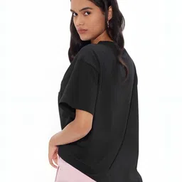 KAIDO Typography Printed Round Neck Drop-Shoulder Sleeves Oversized Pure Cotton T-Shirt image 4