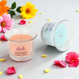 ubab Handcrafted Scented Glass Votive Candle I Royal Oudh+Crimson Muscat Candle-picture-42