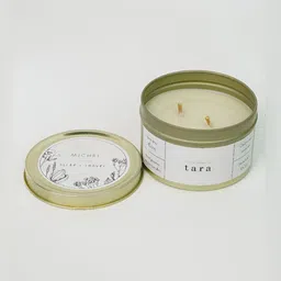 Michri Gold-Toned & White Tara Scented Soy Jar Candle image 4