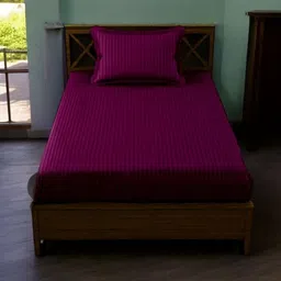 WELLNEST Unisex Maroon Bedsheets image 1