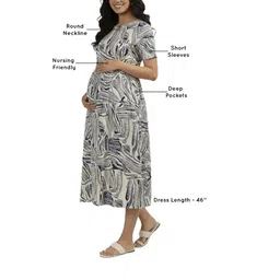 Putchi Print Maternity Empire Midi Dress image 4
