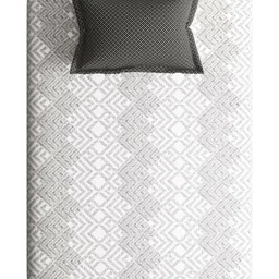 Portico Black & White Ethnic Motifs 144 TC Single Bedsheet with 1 Pillow Covers image 4