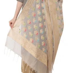 A R SILK DUPATTA HUB Embroidered Dupatta with Zari image 4