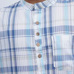 Cot'N Soft Men Checked Mandarin Collar Straight Kurta image 3