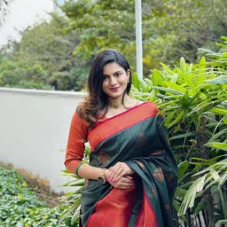 VASTRAHUT Ethnic Motifs Woven Design Zari Banarasi Saree image 5