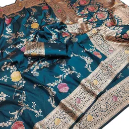 RATNAVALI Floral Zari Art Silk Handloom Paithani Saree-picture-14
