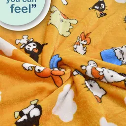 Myntra Elegant Homes Yellow Cartoon Characters 300 TC King Bedsheet Set image 5