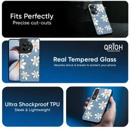 QRIOH Floral Printed Sleek & Lightweight Silicone OnePlus 9 pro Glass Back Case image 5