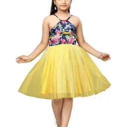 HERE&NOW Girls Floral Printed Net Fit & Flare Dress-picture-30