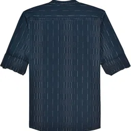 CHARCHIT Boys Comfort Fit Vertical Striped Band Collar Cotton Casual Shirt image 3