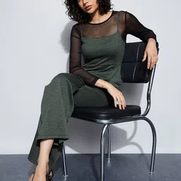 Ginger by Lifestyle Women Checked Sleeveless Basic Jumpsuit-picture-29