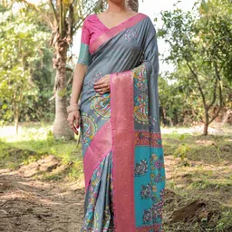 ALMAARI FASHION Ethnic Motifs Printed Banarasi Saree image 3