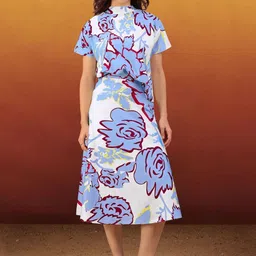 MILOST Floral Printed High Neck Top With Skirt-image-34