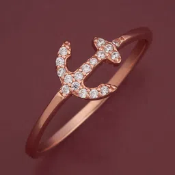Kushal's Fashion Jewellery 92.5 Pure Silver Rose Gold-Plated Zircon Party Finger Ring-picture-44