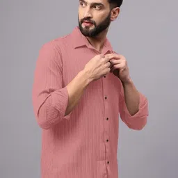 OQUENT Textured Spread Collar Standard Shirt-picture-32