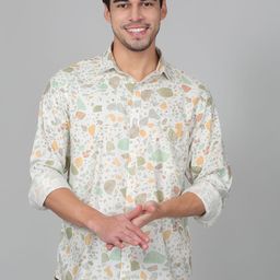 Cantabil Men Original Fit Abstract Printed Spread Collar Casual Shirt-picture-23