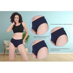ORLIZEA Pack of 3 Women High-Rise Cotton Blend Hipster Briefs image 5