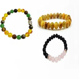 Divine souvenirs Unisex Set Of 3 Artificial Beaded Elasticated Bracelets-picture-52