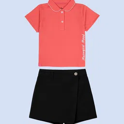 KiddoPanti Girls Printed T-shirt With Shorts-image-80