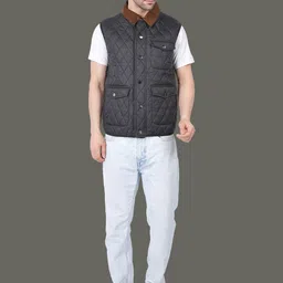 Club York Men Colourblocked Lightweight Spread Collared Front Zipper Quilted Jacket image 3