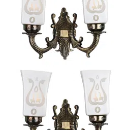 1ST TIME White & Copper-Toned Printed Metal Traditional Abstract Shaped Shaped Wall Lamp-picture-22