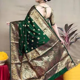 KALINI Woven Design Silk Blend Banarasi Saree image 3