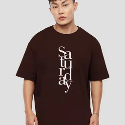 MaverIQ Men Typography Printed Round Neck Cotton Oversized T-shirt-picture-21