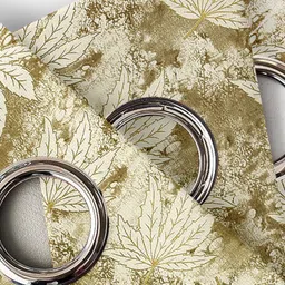 Aura Brown & White Set of 2 Floral Window Curtain image 3