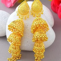 DZINETRENDZ Geometric Jhumkas Earrings-picture-18