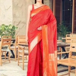 Laa Calcutta Polka Dot Silk Blend Saree-image-17