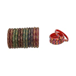 SOMIL Set Of 16 Stone-Studded Bangles-picture-33