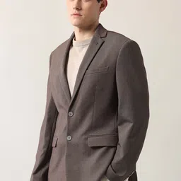 Arrow Self Design Slim-Fit Single-Breasted Formal Blazers image 5