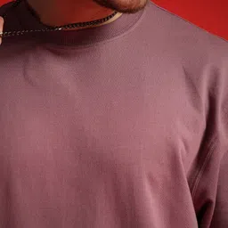 PockMAN Men Bio Finish Solid Round Neck Cotton Oversized T-shirt image 3