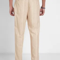 7 Alt by Pantaloons Men Self Design Slim Fit Trousers image 3