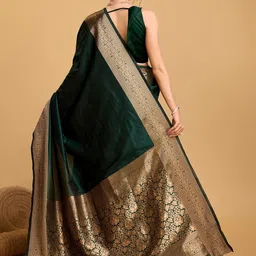 Moda Rapido Ethnic Motifs Printed Banarasi Saree With Blouse Piece image 3