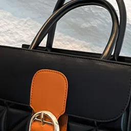 HAUTE SAUCE by Campus Sutra Colourblocked Leather Structured Shoulder Bag with Quilted image 3
