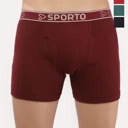 Sporto by Macho Pack Of 4 Cotton Mid Rise Trunks-picture-23